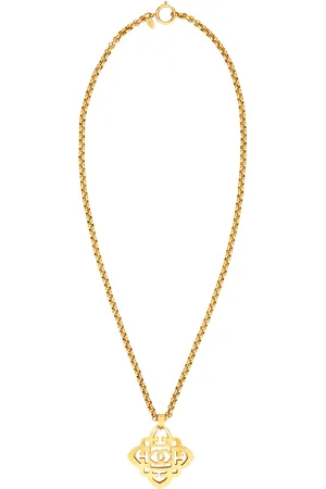 CHANEL 1992 Coco Mark Necklace in Metallic