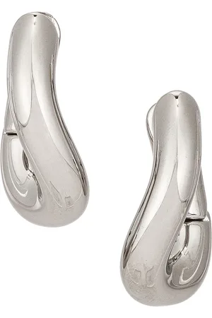 Balenciaga Loop Earrings in Metallic Silver