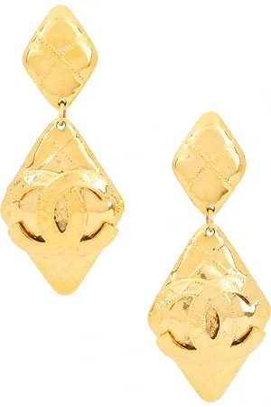 CHANEL 1994 Coco Mark Clip-On Earrings in Metallic