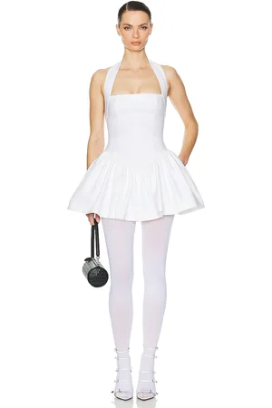 Helsa Faille Halter Mini Dress in