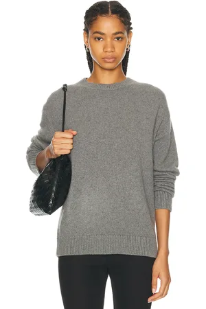 THE ELDER STATESMAN Simple Crew Sweater in Grey