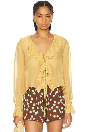 BODE Flounce Blouse in Yellow