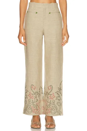 BODE Embroidered Trumpet Flower Murphy Trouser in