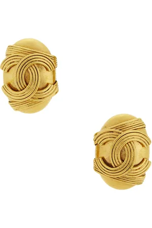 CHANEL 1994 Coco Mark Clip-On Earrings in Metallic