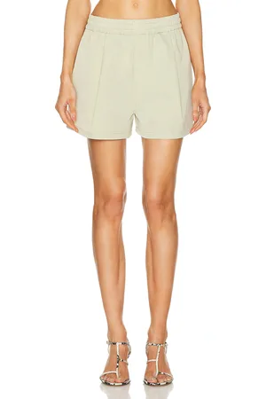 GRLFRND Tech Gabardine Boxer Shorts in Olive