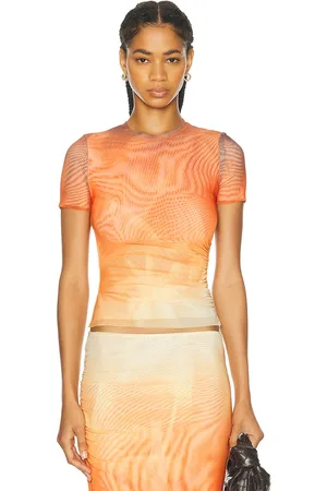 SER.O.YA Kate Mesh Baby Tee Top in Orange