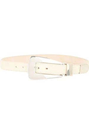 Khaite Lucca Antique Silver 30mm Belt in Ivory
