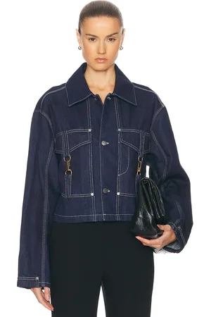 Stella McCartney Hardware Detailed Denim Jacket in Denim-Dark