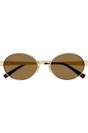 Saint Laurent Round Sunglasses in Metallic Gold