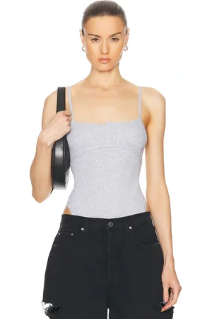 GRLFRND Rib Cami Bodysuit in Grey
