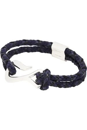 Bottega Veneta Sterling Silver Nappa Bracelet in Black