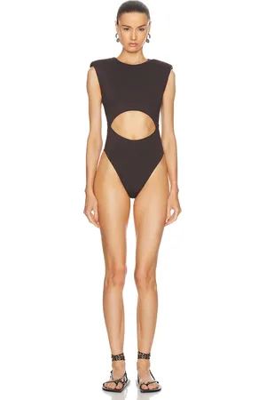 Alaïa Cutout One Piece Swimsuit in Brown