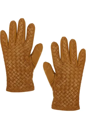 Bottega Veneta Leather Gloves in Brown