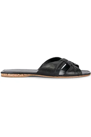 The Row Soft Knot Flat Sandal in Black