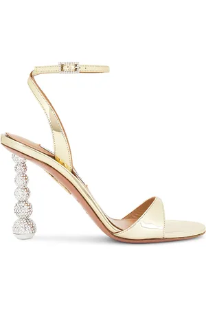 Aquazzura Yes Baby 95 Sandal in Metallic Gold