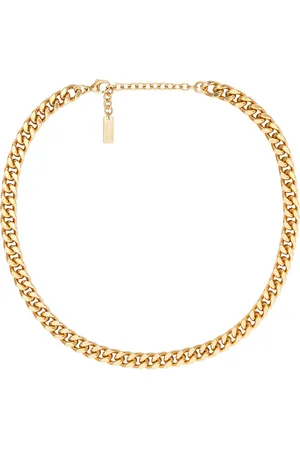 Saint Laurent Court Necklace in Metallic Gold