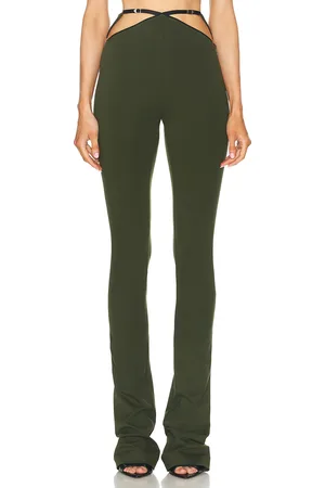 The Attico Cut-out Flare Pant in Green