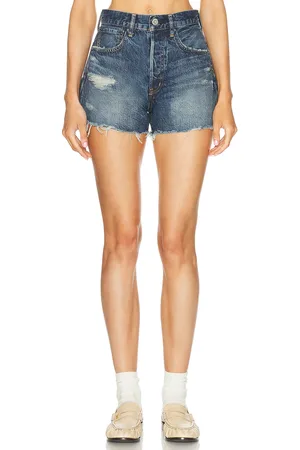 Moussy Willowick Shorts in Denim-Dark