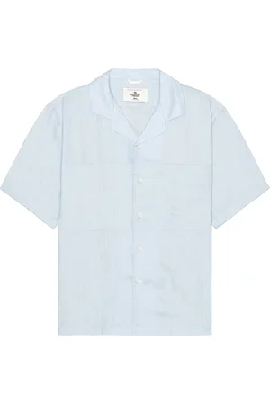Reigning Champ Linen Spectator Shirt in Baby Blue