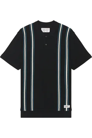 Wacko Maria Striped Knit Polo Shirt in
