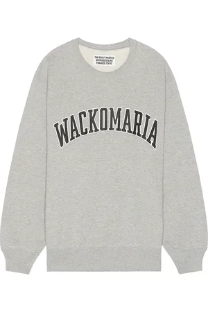 Wacko Maria Middle Weight Sweat Shirt Type-1 in Light Grey
