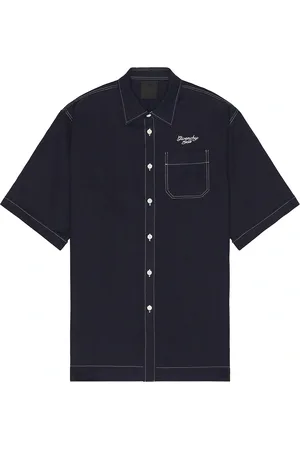 Givenchy Short Sleeve Eyelet Shirt in Blue