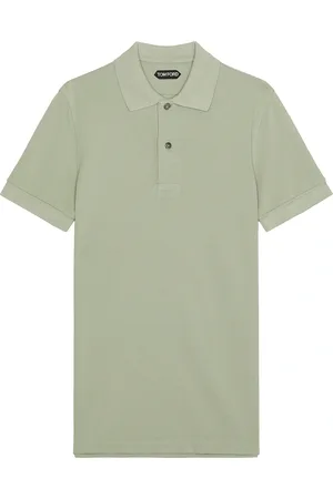 Tom Ford Tennis Piquet Short Sleeve Polo in Green
