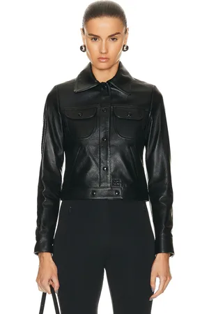 Courrèges Vintage Leather Trucker Jacket in