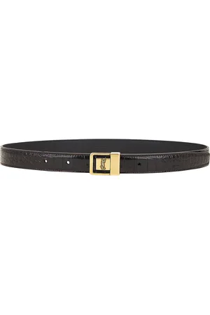 Saint Laurent La 66 Buckle Belt in Chocolate