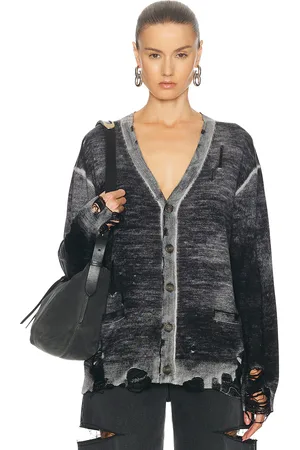 R13 Boyfriend Cardigan in Grey