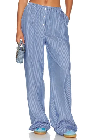 Helsa Pinstripe Poplin House Pants in Multi