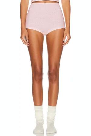Helsa Pointelle Boy Shorts in Pink