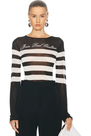 Jean Paul Gaultier Intarcia Signature Mariniere Top in Black