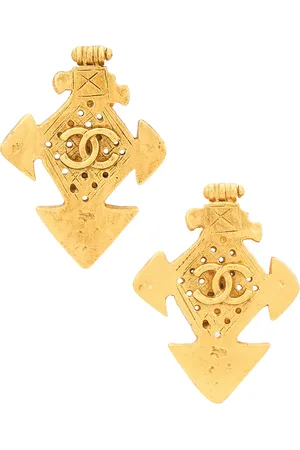 CHANEL 1994 Coco Mark Clip-On Earrings in Metallic