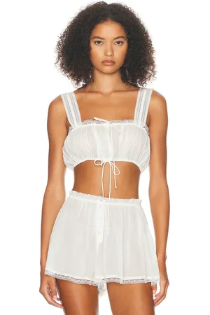 Helsa Voile Camisette Top in White