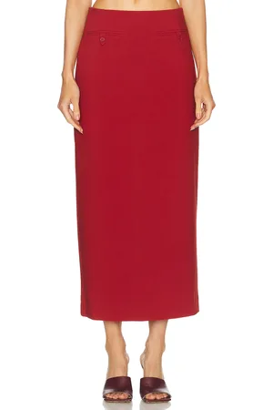 Staud Smith Skirt in Red