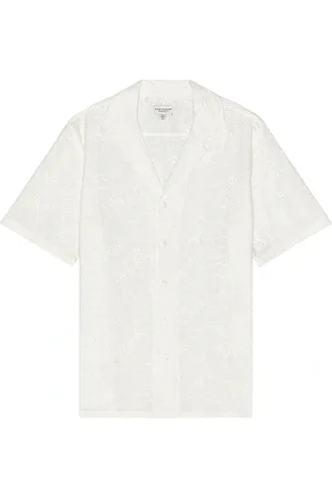 CLUB MONACO Short Sleeve Eyelet Shirt in