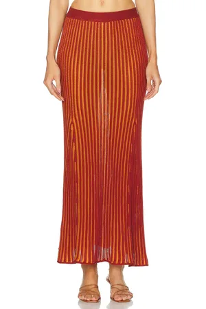 Escvdo Marina Maxi Skirt in Rust