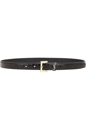 Saint Laurent Leather Belt in Chocolate
