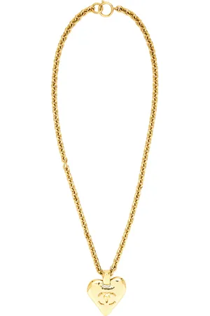 CHANEL 1993 CC Heart Necklace in Metallic