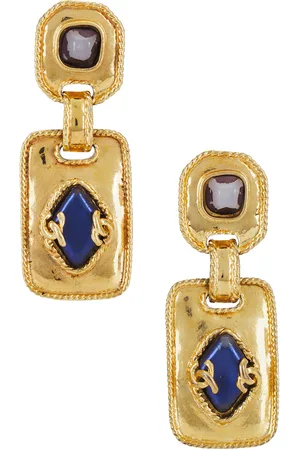 CHANEL 1995 Stone Clip-On Earrings in Metallic