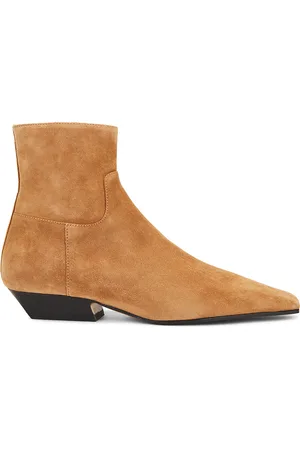 Khaite Marfa Flat Ankle Boot in Tan