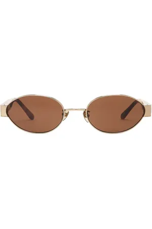 Linda Farrow Sadie Sunglasses in Metallic Gold