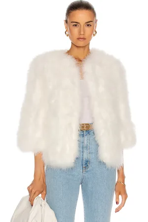 YVES SALOMON Feather Jacket in White