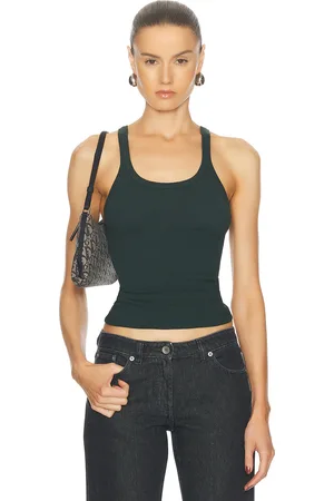 RE/DONE Ribbed Tank in Dark Green