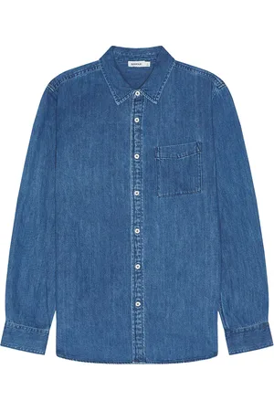 Simkhai Dwayne Chambray Shirt in Denim-Medium