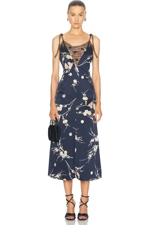 Emporio Armani Silky Maxi Dress in Navy