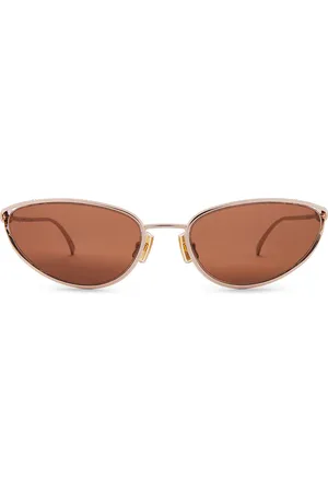 Bottega Veneta Narrow Cat Eye Sunglasses in Brown