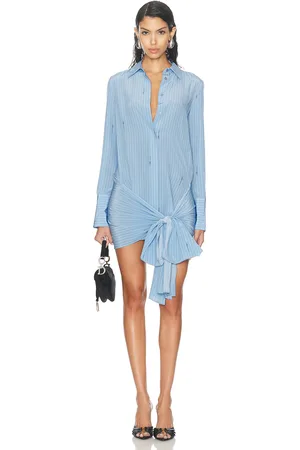 BLUMARINE Cdc Pinstripe Dress in Baby Blue