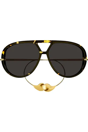 Bottega Veneta Pilot Drop Sunglasses in Brown